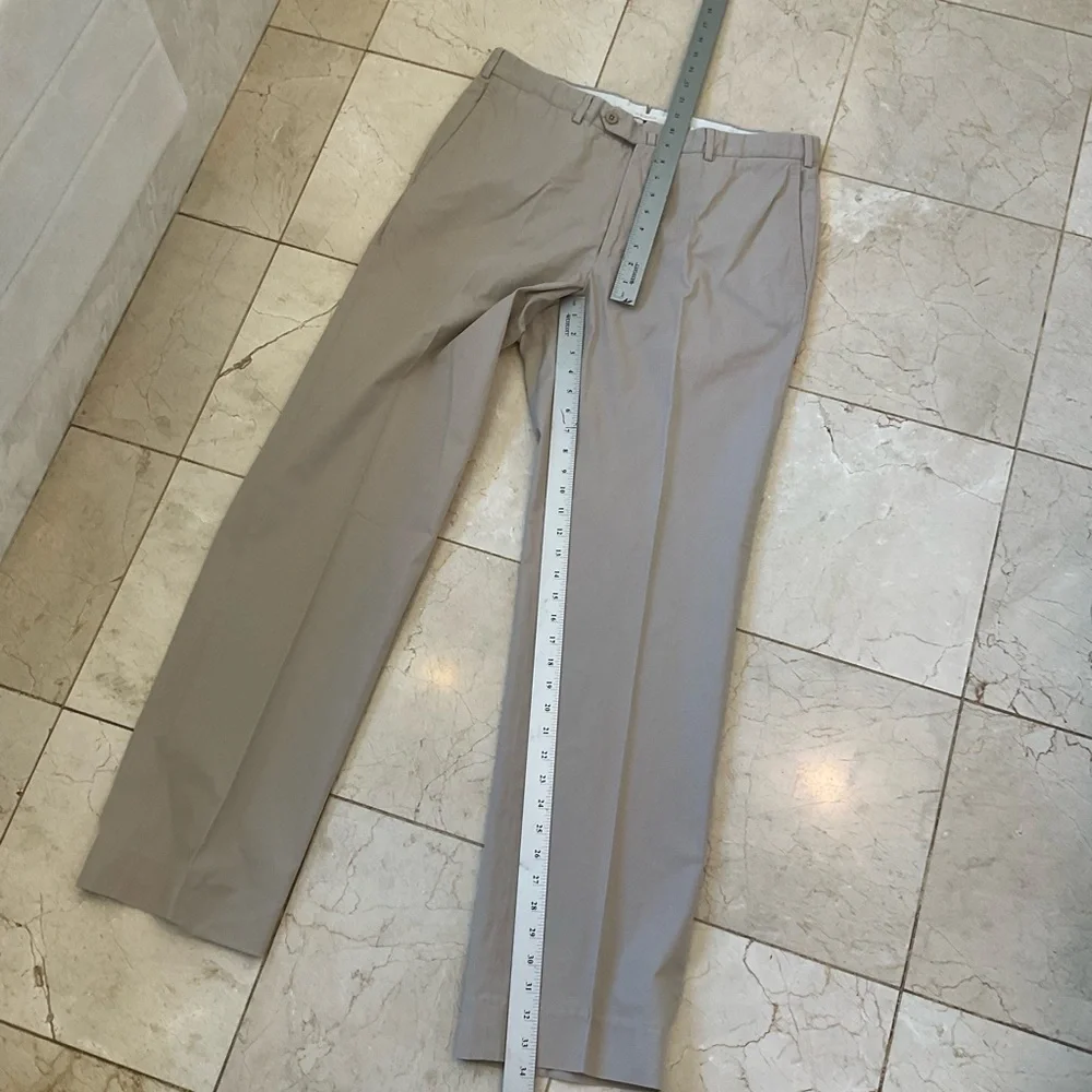 Ermenegildo Zegna Casual Khaki Trousers, 100% Cotton, Elegant Casual, Mens Sz 36